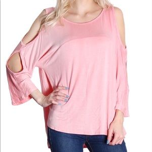 New Ladies Cutout Sleeve Top